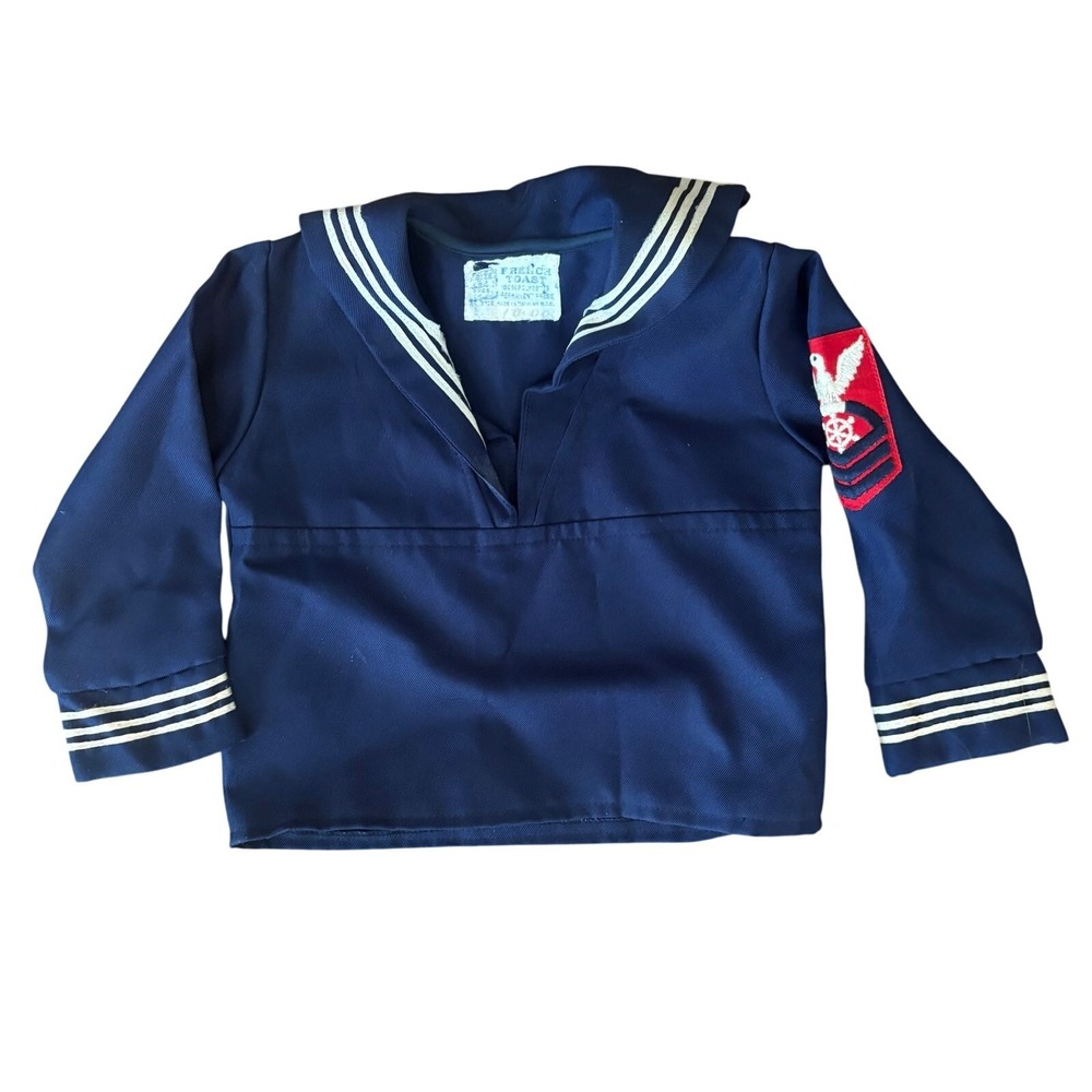 Vintage‎ Sailor Jumper French Toast 24mos Navy Blue Arm Patch